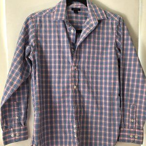 Tommy Hilfiger Boys Size 14  button down shirt, pink. blue and white plaid
